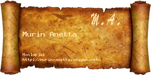 Murin Anetta névjegykártya